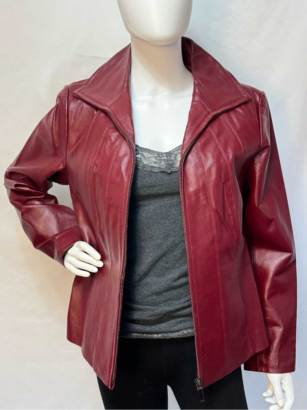East 5th Vintage Burgundy Red Maroon Genuine Leather Jacket